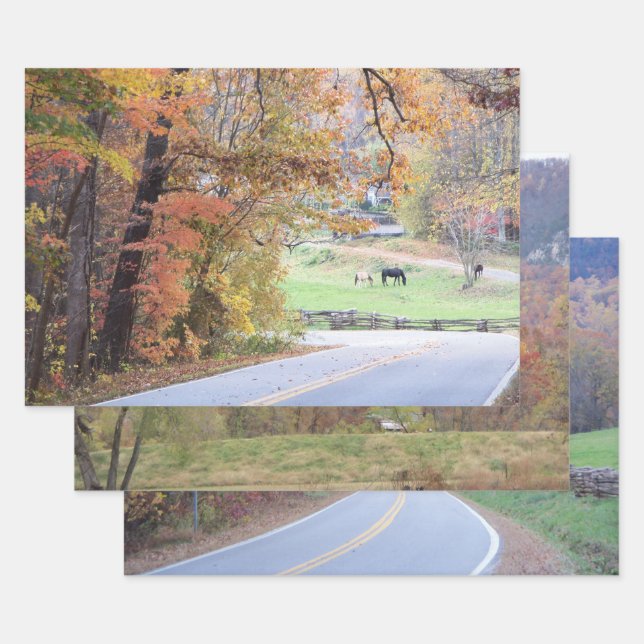 Fall In The Blue Ridge Mountains Wrapping Paper Sheet (Set)