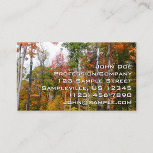 Fall in the Forest Colourful Autumn Photography Business Card