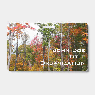 Fall in the Forest Colourful Autumn Photography ID Badge