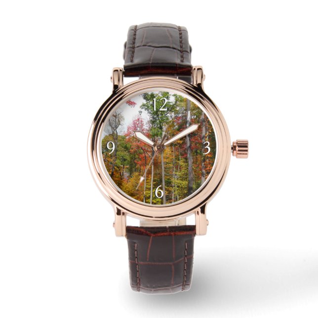 Fall in the Forest Colourful Autumn Photography Watch (Front)