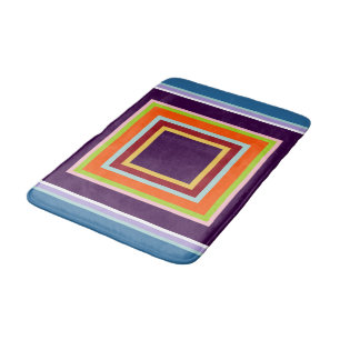 Fall Indian Corn Colours Geometric Blocks Bath Mat