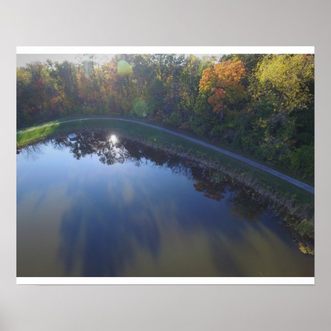 Fall Indiana Sun, and Leaves Poster (Front)