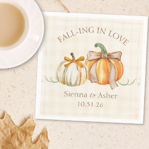 Fall-ing in Love Autumn Engagement Party & Wedding Napkin