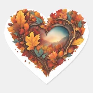 Fall Inspired Heart Heart Sticker
