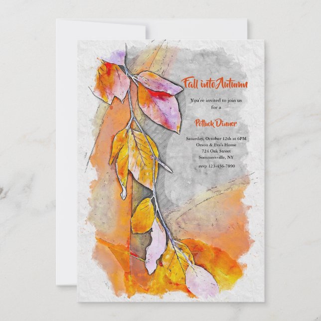 Fall Into Autumn Invitation (Front)