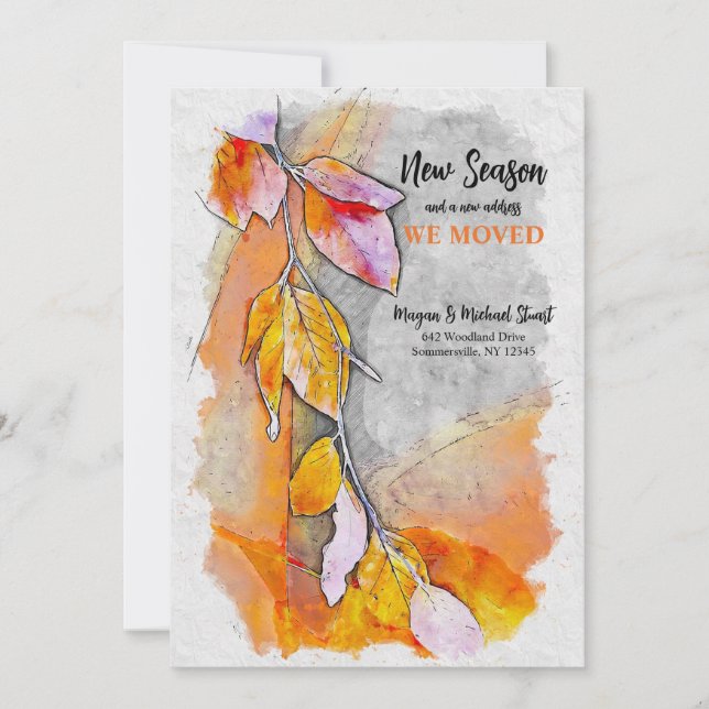 Fall Into Autumn Moving Announcement  (Front)