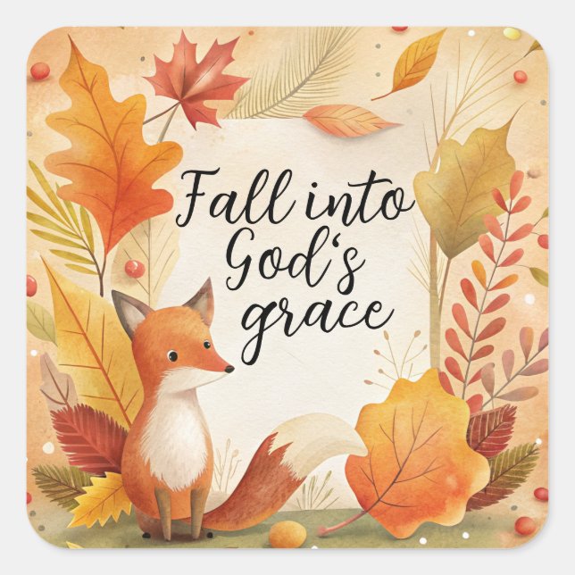 Fall Into God's Grace Square Sticker (Front)