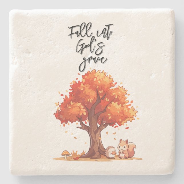 Fall Into God's Grace Stone Coaster (Front)
