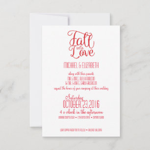Fall Into Love Wedding Invitation