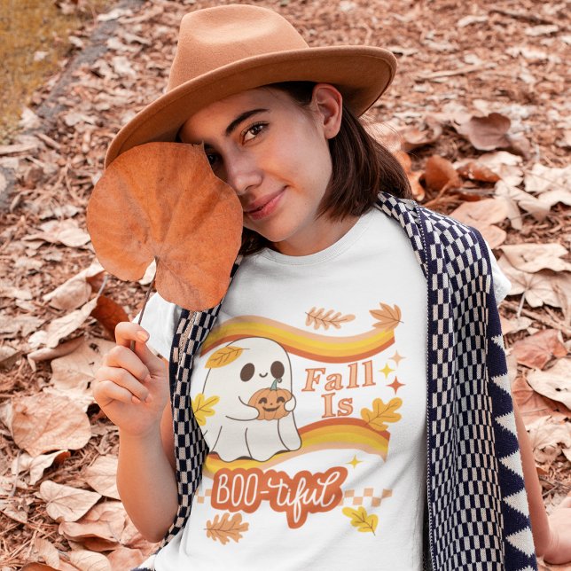 Fall is Boo-tiful - A Ghost Loves Fall Tri-Blend Shirt (This item is for display purposes only to illustrate the design element. )