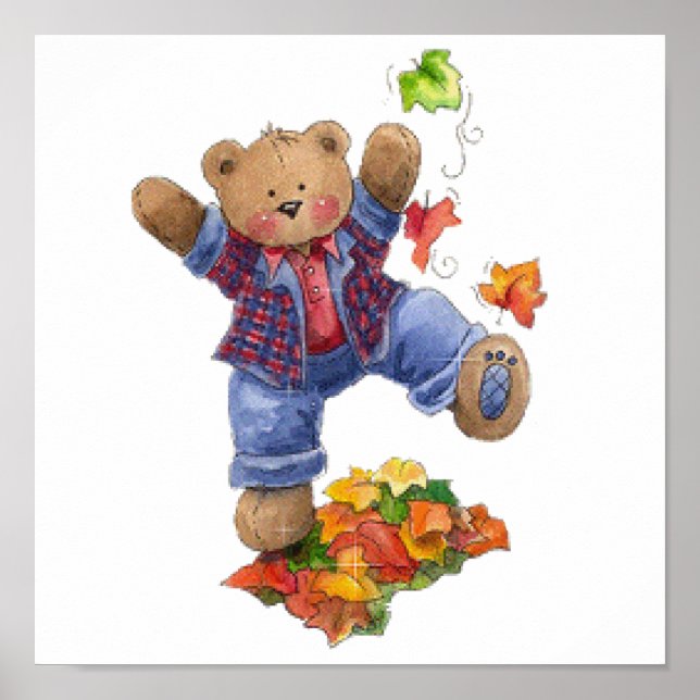 Fall is Fun Bear Poster (Front)