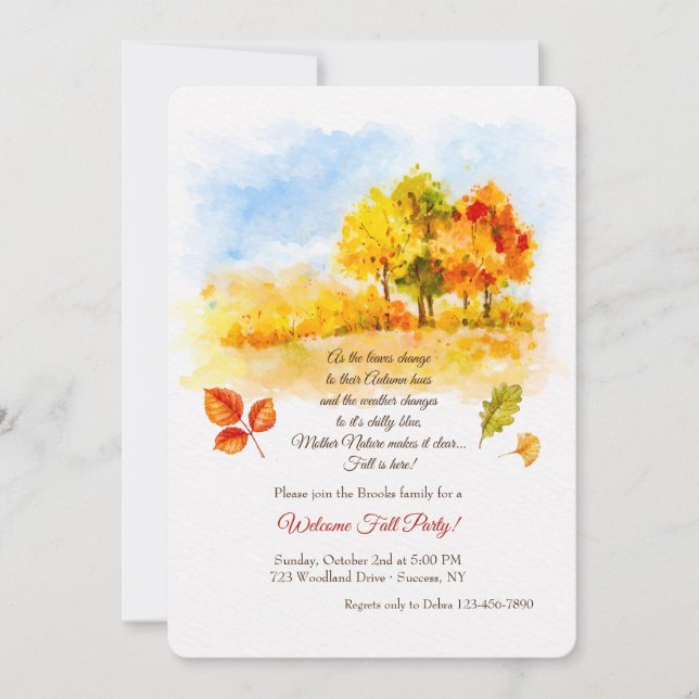 Fall is Here Invitation (Front)