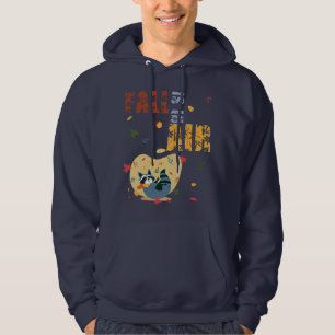 Fall Is In Air With Swinging Racoon Hoodie