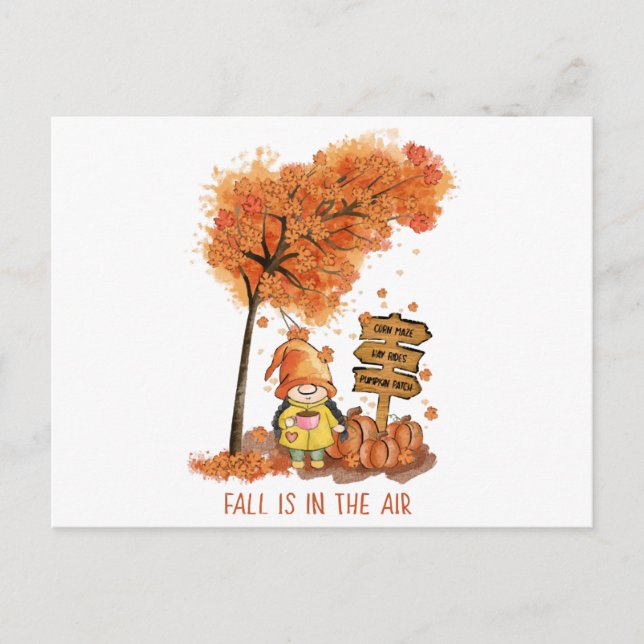 Fall Is In the Air Autumn Lover Gift  Holiday Postcard (Front)