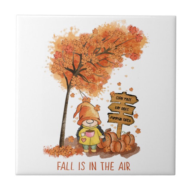 Fall Is In the Air Autumn Lover Gift  Tile (Front)