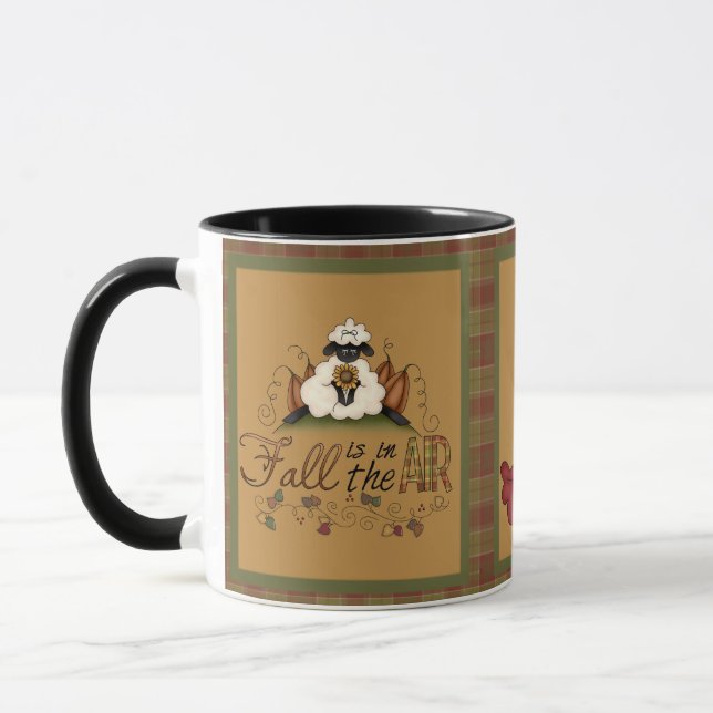 "Fall is in the Air" Autumn Sheep Mug (Left)