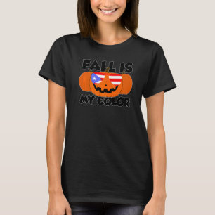 Fall Is My Color Thanksgiving Pumpkin Puertorico G T-Shirt