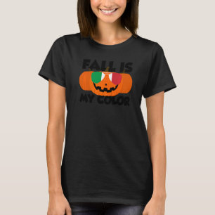 Fall Is My Colour Thanksgiving Pumpkin Italy Glass T-Shirt