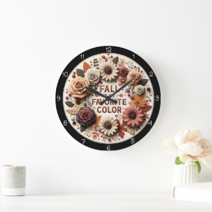 Fall Is My Favourite Colour Autumn Large Clock