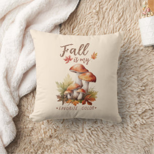 Fall Is My Favourite Colour – Mushrooms & Leaves Cushion