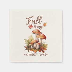 Fall Is My Favourite Colour – Mushrooms & Leaves Napkin