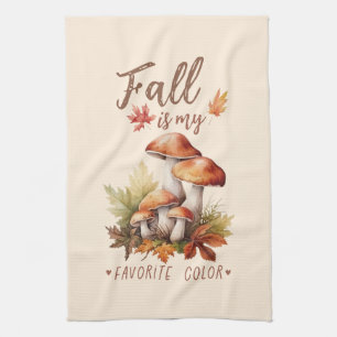 Fall Is My Favourite Colour – Mushrooms & Leaves Tea Towel