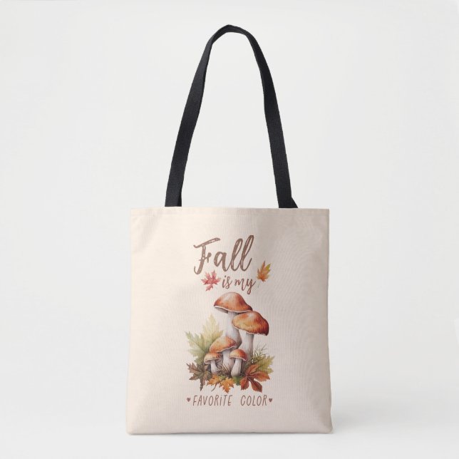 Fall Is My Favourite Colour – Mushrooms & Leaves Tote Bag (Front)