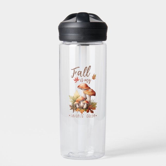 Fall Is My Favourite Colour – Mushrooms & Leaves Water Bottle (Front)