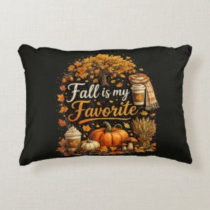 Fall is My Favourite Cosy Autumn Pumpkins Leaves Decorative Cushion