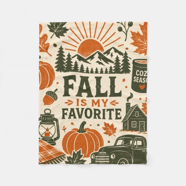 Fall is my Favourite Fleece Blanket (Front)