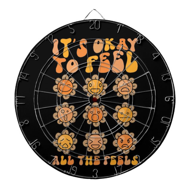  Fall Its Okay To Feel All The Feels Mental Health Dartboard (Front)