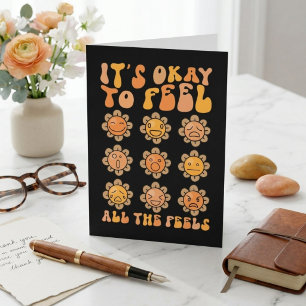 Fall Its Okay To Feel All The Feels Mental Health Thank You Card