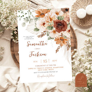  Fall Ivory Boho Wedding Invitation