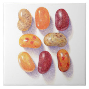 FALL JELLY BEANS 6"X6" Ceramic Tile