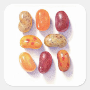 FALL JELLY BEANS Large Square Stickers
