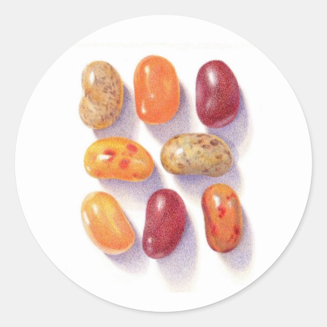 FALL JELLY BEANS Small Round Stickers (Front)