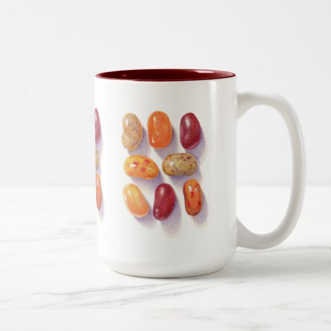 FALL JELLY BEANS Tall Maroon Two-Tone Mug (Right)