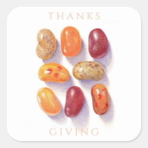 FALL JELLY BEANS Thanksgiving Large Square Sticker