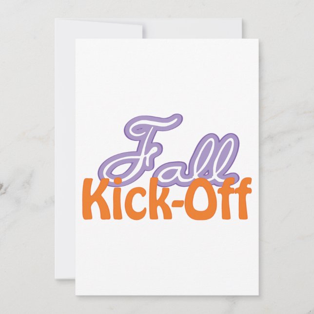 Fall Kick Off Typography Purple Orange Autumn Invitation (Front)