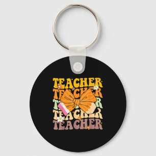 Fall Kids Student Coquette Bow Pencil Autumn Fall Key Ring
