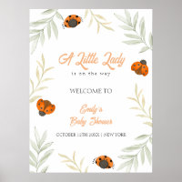 Fall Ladybug Greenery Baby Shower Welcome