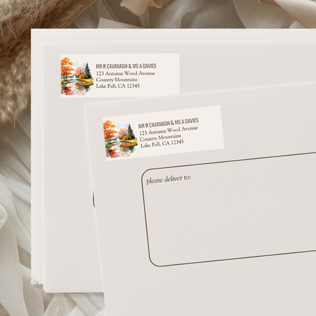 Fall Lake Neutral Woodsy Return Address Label (Return Address Labels from the Fall Lake Wedding Collection by Darling & May)