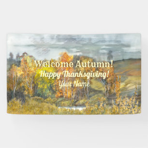 Fall landscapes watercolor Banner
