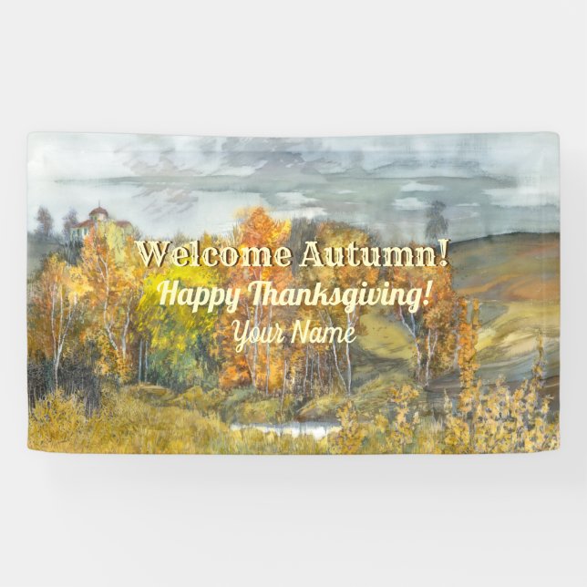  Fall landscapes watercolor Banner (Horizontal)