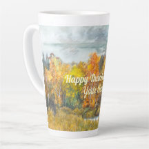Fall landscapes watercolor Latte Mug