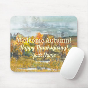  Fall landscapes watercolor Mouse Mat