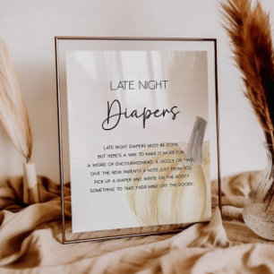 Fall Late Night Diapers Shower Game Poster