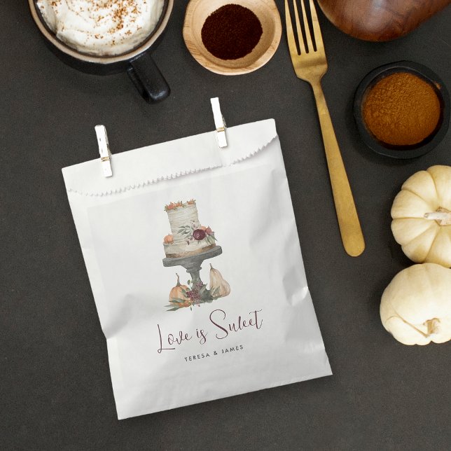 Fall Layer Cake "Love is Sweet" Personalised Favour Bags (Creator Uploaded)