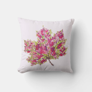 Fall Leaf Art - Boho Watercolor In Purple Cushion