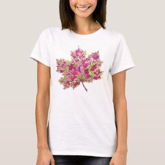 Fall Leaf Art - Boho Watercolor In Purple T-Shirt